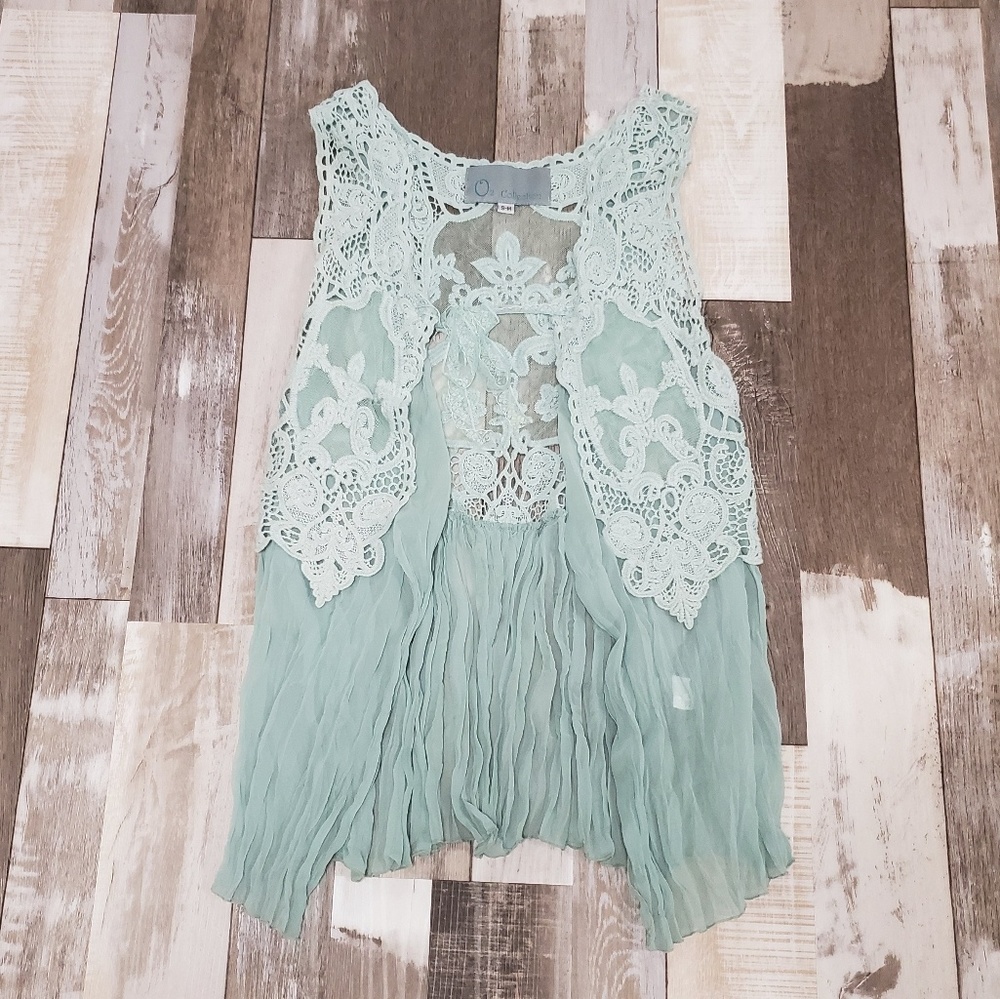 Crochet vest over piece